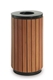 Acheter Poubelle extérieure bois et acier ronde avec serrure