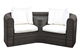 Acheter Canapé resine tressee Cyclade Duo havane tablette verre