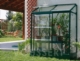 Acheter Serre adossée aluminium laqué vert et polycarbonate transparent de 0,7 mm.