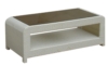 Table basse Mumbai blanc en r&eacute;sin&eacute; tress&eacute;e
