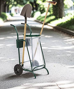 Chariot nettoyage et balayage voirie rue espace public