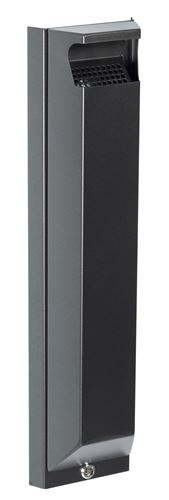 Cendrier Mural Extérieur Q-Connect 33714 - Noir, Plastique, Dimensions L24 X P9 X H30 Cm, Capacité 3L, Pour Terrasse, Jardin, Entrée
