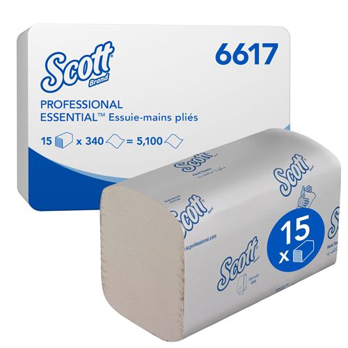 Rouleaux Papier Sanitaire Professionnel Essuie-mains Roulés Scott Essential 6691 - 6 Rouleaux De 350m Pour Professionnels Rouleaux 350m Blancs