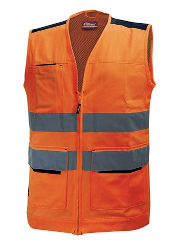 Lot De 4 Gilets Haute Visibilité Orange - Taille Unique XXL, Bandes Réfléchissantes 360°, Unisexe