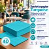 190110 - Serviette papier ouate 38X38 turquoise paquet de 40