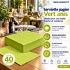 190111 - Serviette papier ouate 38X38 vert anis paquet de 40