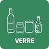 Sticker tri sélectif vert pour verre 132x132 mm