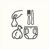Sticker tri sélectif blanc pour autres déchets 132x132 mm