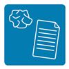 Aimant tri sélectif bleu pour papier 45x45 mm
