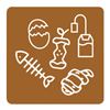 Aimant tri sélectif marron biodéchets 45x45 mm