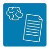 Aimant tri sélectif bleu pour papier 90x90 mm