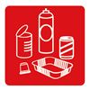 Aimant tri sélectif rouge pour métal 90x90 mm