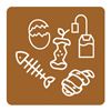 Aimant tri sélectif marron pour biodéchets 90x90 mm