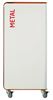 Poubelle de tri sélectif à roulettes 90L métal cubatri blanc