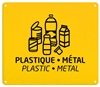 Plaque murale de tri selectif jaune 