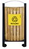 Poubelle de tri Rossignol bois 2 flux plastique métal