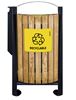 Poubelle extérieur bois tri cendrier 2 flux