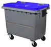 Conteneur poubelle 4 roues 660L bleu barre ventrale Rossignol