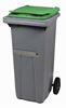 Conteneur poubelle 2 roues 120L vert barre ventrale Rossignol