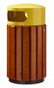 Poubelle bois exterieur 40 litres jaune Rossignol