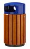 Corbeille bois extérieur 40 L bleu Rossignol
