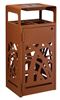 Poubelle de tri sélectif Cybel 2x60L corten avec cendrier