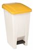 Poubelle tri selectif cuisine couvercle jaune 60 L Haccp