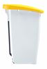 Poubelle tri selectif cuisine couvercle jaune 60 L Haccp