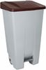 60623406 - Poubelle tri sélectif cuisine couvercle marron 120 L 