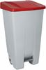 60623409 - Poubelle tri sélectif cuisine couvercle rouge 120 L 