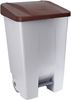 60623416 - Poubelle tri sélectif cuisine couvercle marron 80 L 