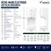 61682 - Seche mains electrique air pulsé horizontal blanc