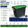 660001 - Conteneur poubelle 4 roues 660L vert