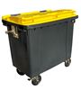 Conteneur poubelle 4 roues 660L jaune