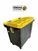 Conteneur poubelle 4 roues 660L jaune
