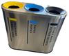 Poubelle tri sélectif inox 3 flux