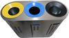 Poubelle tri sélectif inox 3 flux