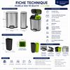 89910408 - Poubelle inox bureau tri sélectif 2X5L