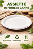 Assiette biodegradable jetable fibre de cannes D 230 les 500