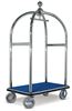 Chariot porte bagage hotel chrome tapis bleu