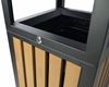 Poubelle extérieur bois et acier carré 70 litres serrure