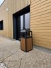 Poubelle extérieur bois et acier carré 70 litres serrure