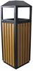 ECL11 - Poubelle extérieur bois et acier carré 90 litres avec serrure