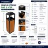 ECL11 - Poubelle extérieur bois et acier carré 90 litres avec serrure
