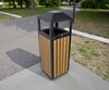 Poubelle extérieur bois et acier carré 90 litres avec serrure