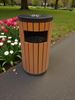 Poubelle extérieur bois et acier ronde 50 L