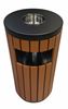 Poubelle extérieur bois et acier ronde 50 L