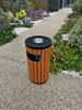 Poubelle extérieur bois et acier ronde 50 L