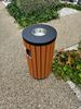 Poubelle extérieur bois et acier ronde 50 L