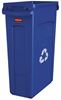 FG354007BLUE - Collecteur Slim Jim Recyclage Bleu avec aeration 87 L